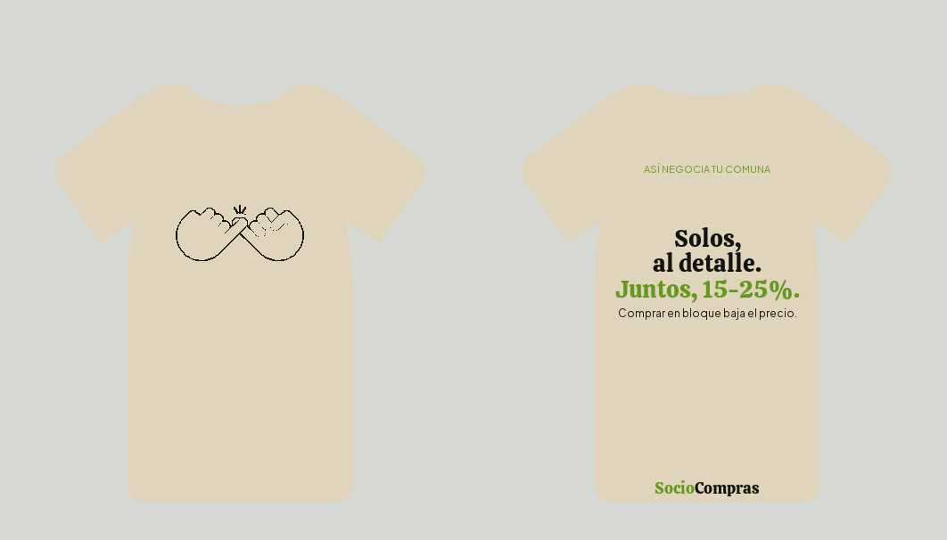 Polera Solos al detalle, juntos 15-25% — frente y espalda
